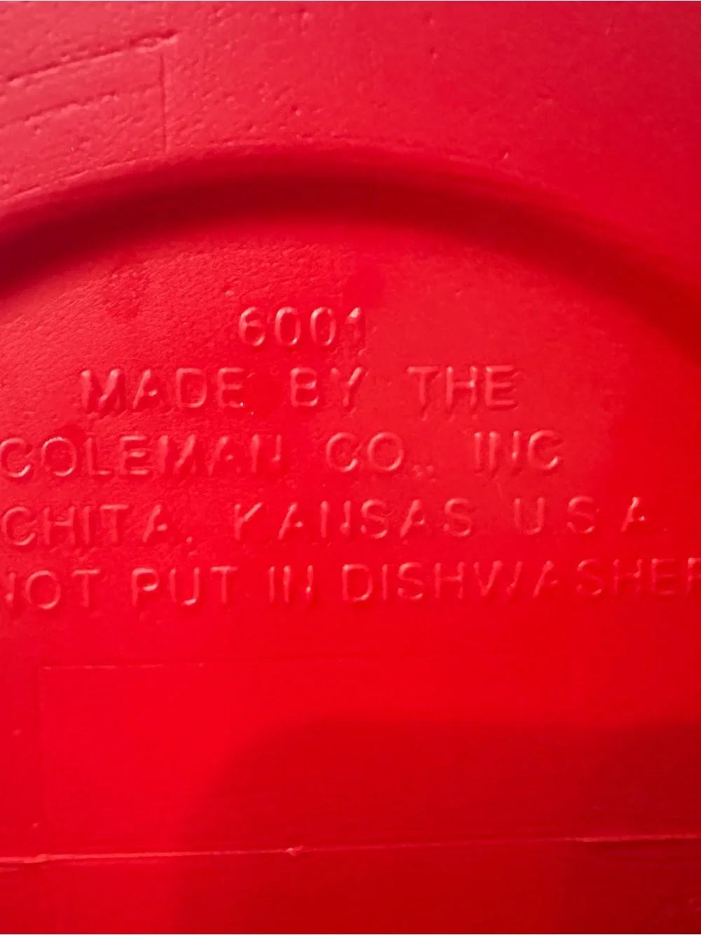 Vintage Coleman 6001 Red White 1 Gallon Water Jug Cooler Made in USA